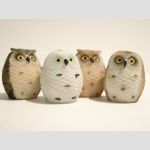 Ugler og Fugle Figurer og Statuetter lavet af knuste Sten