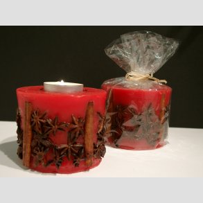 Stearinlys - Firkantet og Runde Natur Stearinlys