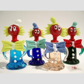 Glaskunst - Ansigter og Klovne - Sjove Glas Fantasier