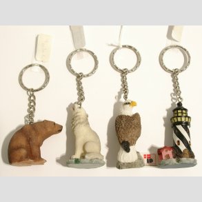 Nøgleringe - Dyrefigurer lavet af Støbte Sten