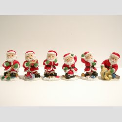 Julefigur - Julemand med Pakker - 6 Forskellige Stillinger - 5cm