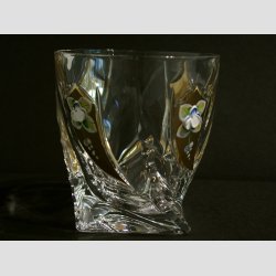 Kristall Glas - Light Cut Med Klar/Guld - 1 set/6 styck - 9cm