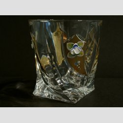 Kristall Glas - Light Cut Med Klar/Guld - 1 set/6 styck - 9cm