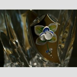 Kristall Glas - Light Cut Med Klar/Guld - 1 set/6 styck - 9cm