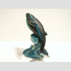 Dyrefigur - Hval p Blge - Sort/Bl 10cm