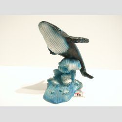 Dyrefigur - Hval p Blge - Sort/Bl 10cm