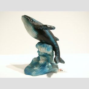 Dyrefigur - Hval p Blge - Sort/Bl 10cm