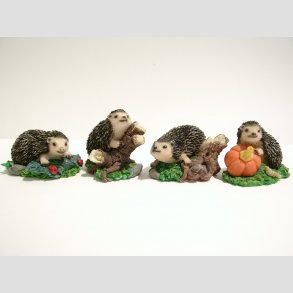 Pindsvin Figur - Gr/Brun Pindsvin - 6cm