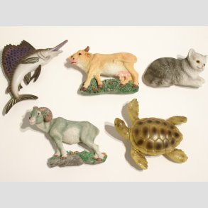 Dyrefigur - Polystone Magneter - 7-10cm