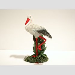 Stork Figur - Sort/Hvid Stork - Rd Nb og Rde Ben