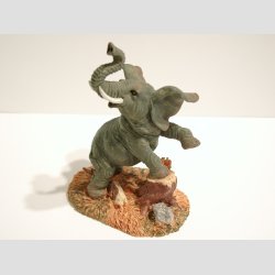 Elefant Stende p Grs Plato - 14cm