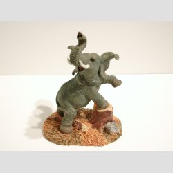 Elefant Stende p Grs Plato - 14cm