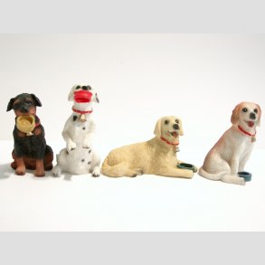 Dyrefigur - Hunde Figur med Madskl - 8cm