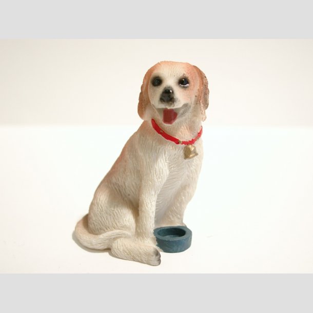 Dyrefigur - Hunde Figur med Madskl - 8cm ID Deko4