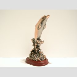 Delfin Figur - Kobber Delfin P Hje Blger - H18cm
