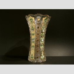 Krystal Vase - Klar/Guld - 25cm