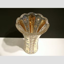 Krystal Vase - Klar/Guld - 25cm