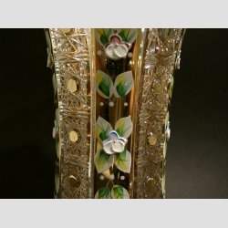 Krystal Vase - Klar/Guld - 25cm