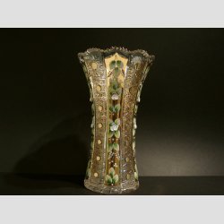 Krystal Vase - Klar/Guld - 25cm