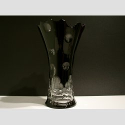 Krystal Vase - Sort/Klar Transparent - 25cm