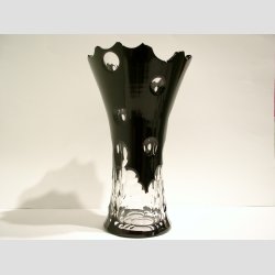 Krystal Vase - Sort/Klar Transparent - 25cm