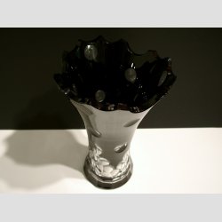 Krystal Vase - Sort/Klar Transparent - 25cm