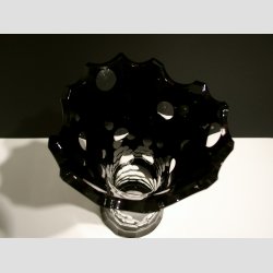 Krystal Vase - Sort/Klar Transparent - 25cm