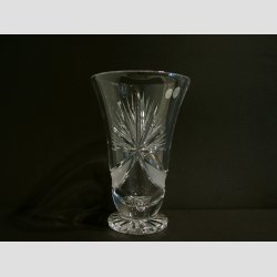 Krystal Vase - Klar/Light Cut Med Fod - 20cm