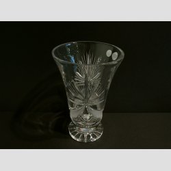 Krystal Vase - Klar/Light Cut Med Fod - 20cm