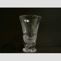 Krystal Vase - Klar/Light Cut Med Fod - 20cm