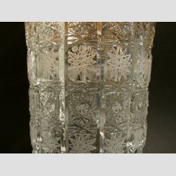 Krystal Vase - Klar/Guld Med Fod - 30cm