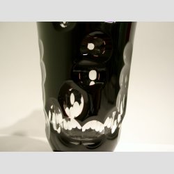 Krystal Vase - Sort/Klar Transparent Med Fod - 20cm