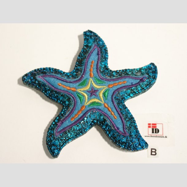 Dyre Figurer - Magnet - Stof mix - Sstjerne - 10cm Lysebl&aring;