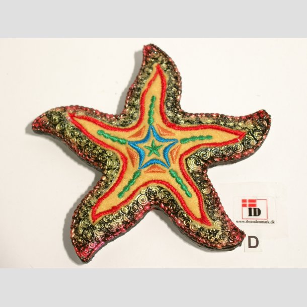 Dyre Figurer - Magnet - Stof mix - Sstjerne - 10cm Orange