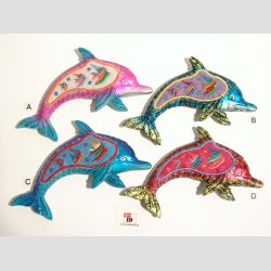 Dyrefigur Magnet - Stof mix - Delfin - 12cm