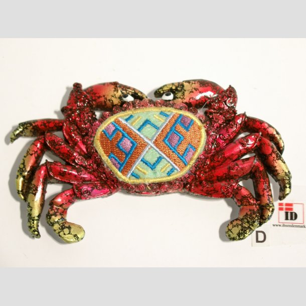Magnet - Stof mix - Krabbe - 11cm Orange