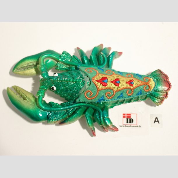 Dyrefigur - Magnet - Stof mix - Hummer - 12cm Gr&oslash;n