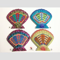 Maritime - Magnet - Stof mix - Strandskaller - 9cm