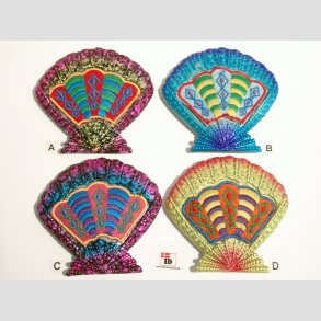 Maritime - Magnet - Stof mix - Strandskaller - 9cm