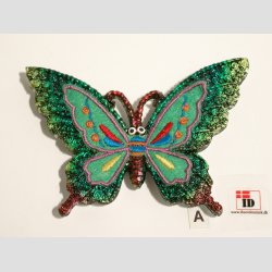 Magnet - Stof mix - Sommerfugl - 10cm