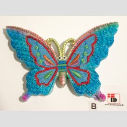 Magnet - Stof mix - Sommerfugl - 10cm