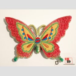 Magnet - Stof mix - Sommerfugl - 10cm