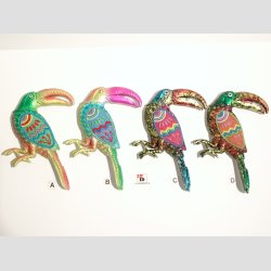 Fugle Figurer - Magnet - Stof mix - Tuscan - 12cm