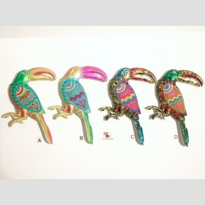 Fugle Figurer - Magnet - Stof mix - Tuscan - 12cm