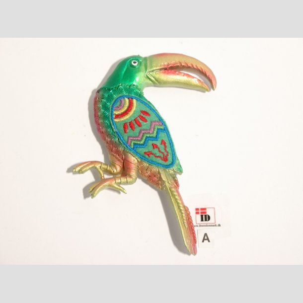 Fugle Figurer - Magnet - Stof mix - Tuscan - 12cm Lysegr&oslash;n