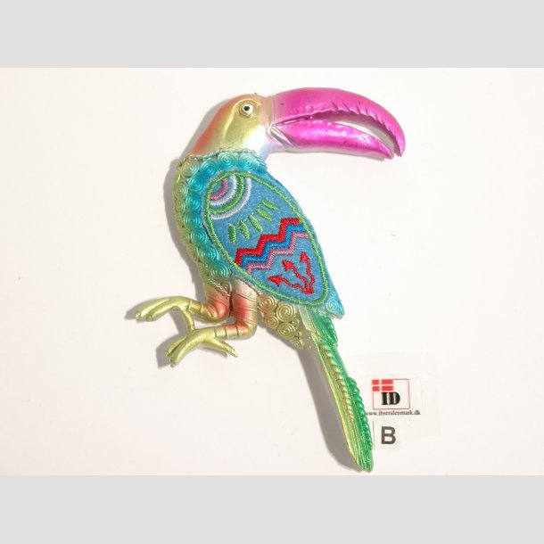 Fugle Figurer - Magnet - Stof mix - Tuscan - 12cm Lysebl&aring;