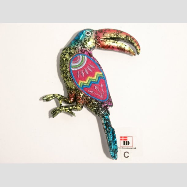Fugle Figurer - Magnet - Stof mix - Tuscan - 12cm Lilla