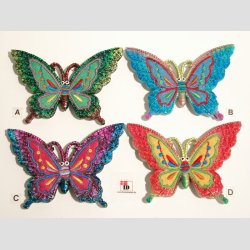 Magnet - Stof mix - Sommerfugl - 10cm