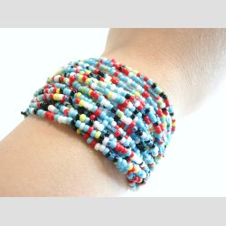 Armbnd - Hndknyttet - Mini Glas Perle Armbnd - 20cm