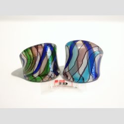 Glas Ringe - Med Striber - 17mm